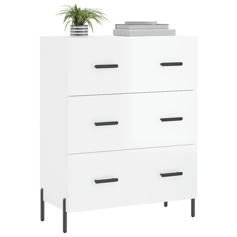 Sideboard High Gloss White 69.5x34x90 cm Engineered Wood