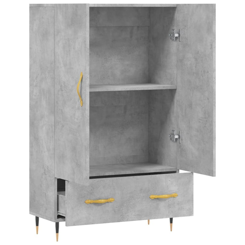 Highboard Concrete Grey 69.5x31x115 cm Engineered Wood