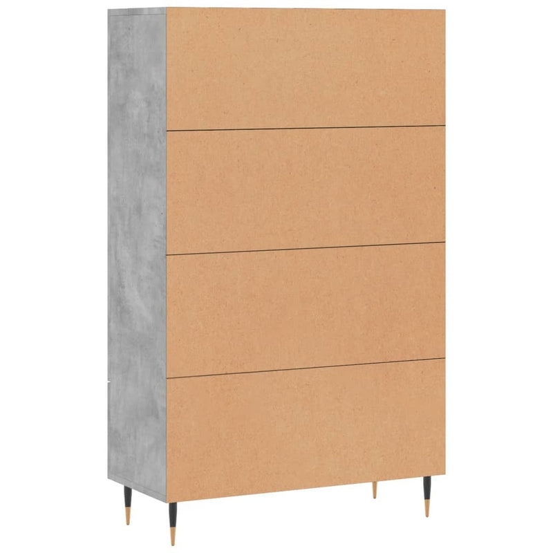 Highboard Concrete Grey 69.5x31x115 cm Engineered Wood