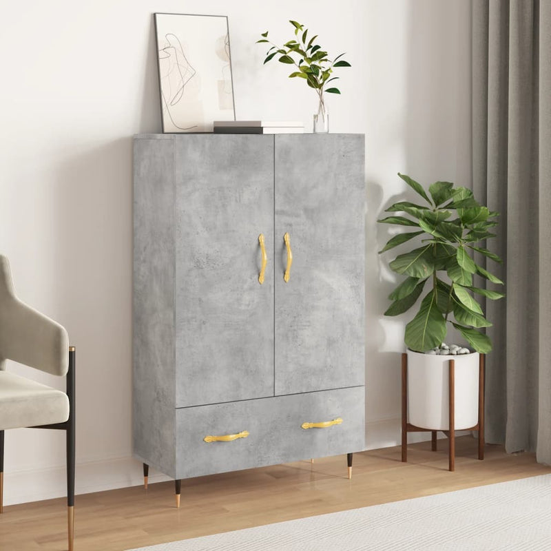 Highboard Concrete Grey 69.5x31x115 cm Engineered Wood