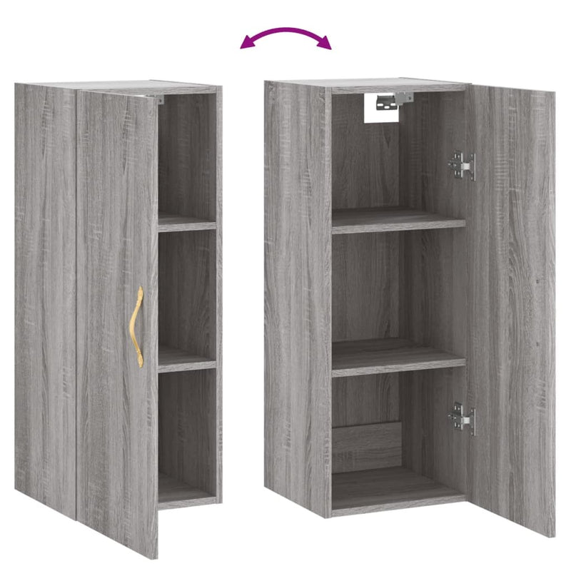 Wall Mounted Cabinet Grey Sonoma 34.5x34x90 cm