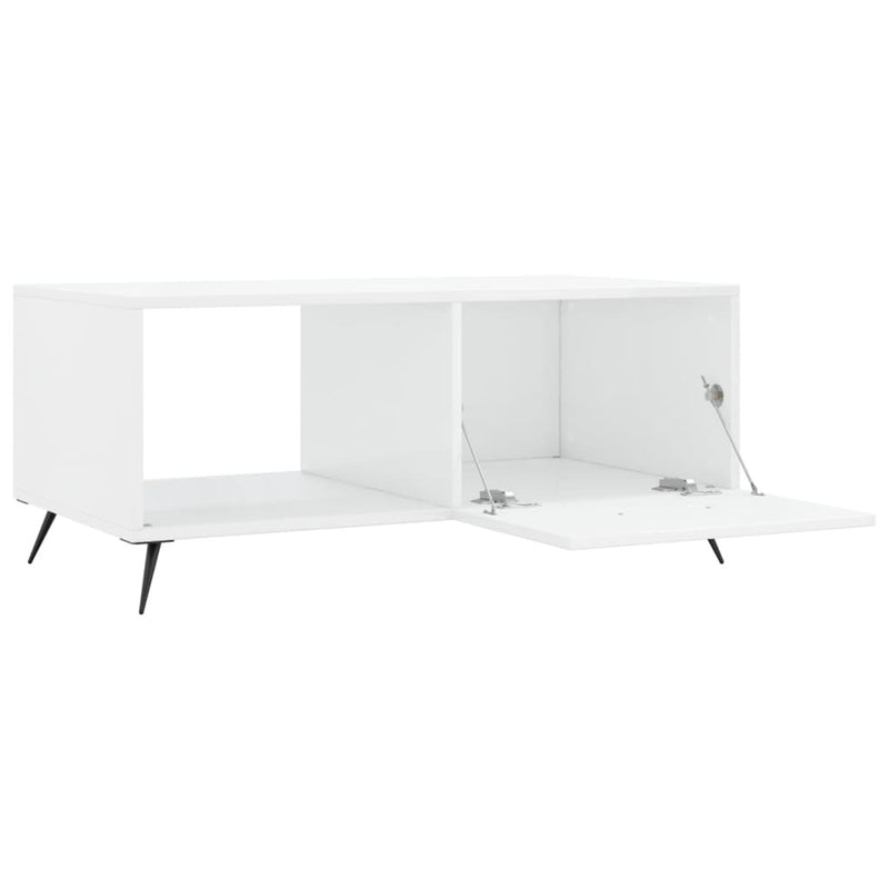 Coffee Table High Gloss White 90x50x40 cm Engineered Wood