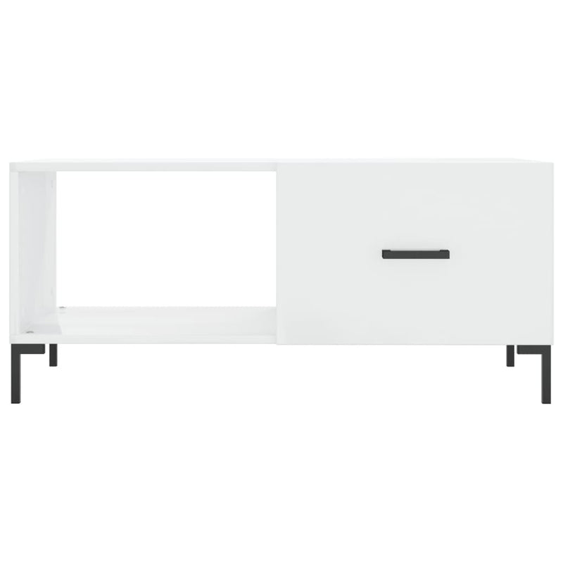 Coffee Table High Gloss White 90x50x40 cm Engineered Wood