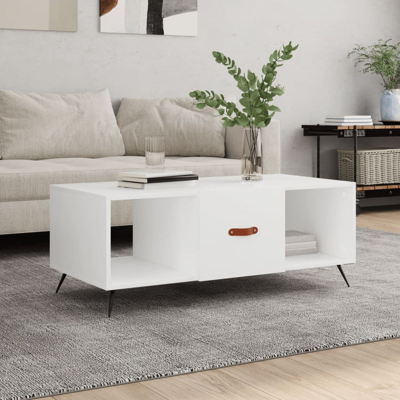 Coffee Table White 102x50x40 cm Engineered Wood