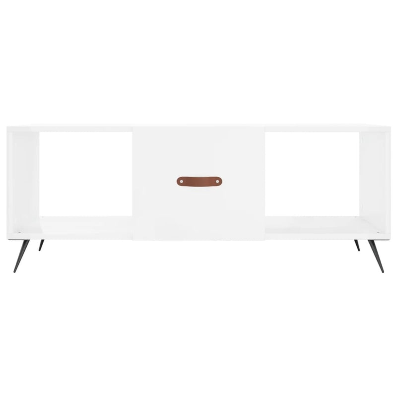 Coffee Table High Gloss White 102x50x40 cm Engineered Wood