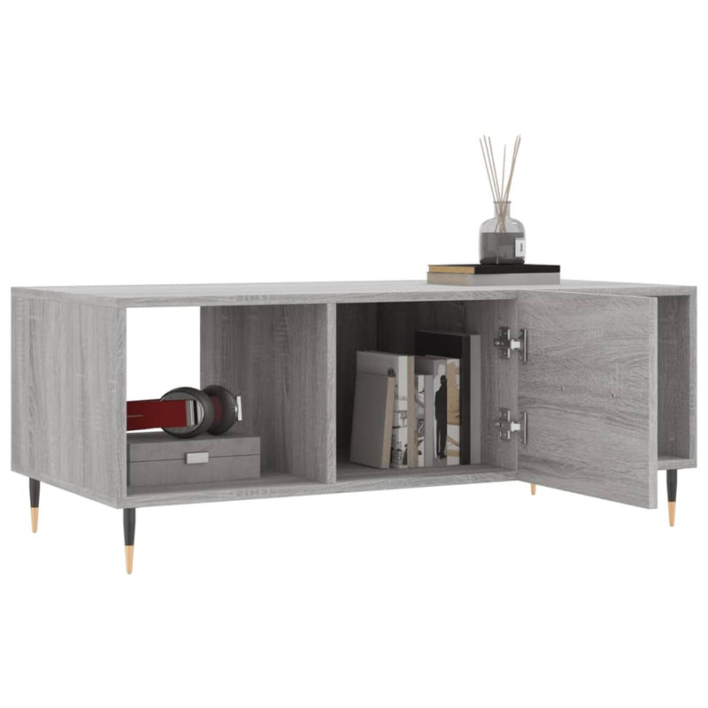 Coffee Table Grey Sonoma 102x50x40 cm Engineered Wood