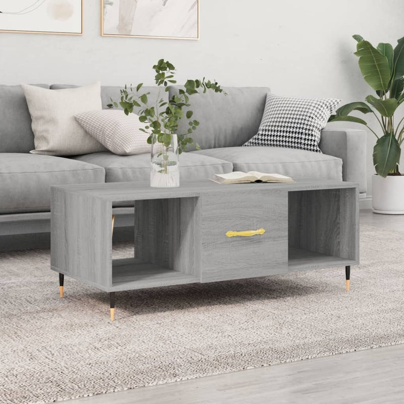 Coffee Table Grey Sonoma 102x50x40 cm Engineered Wood