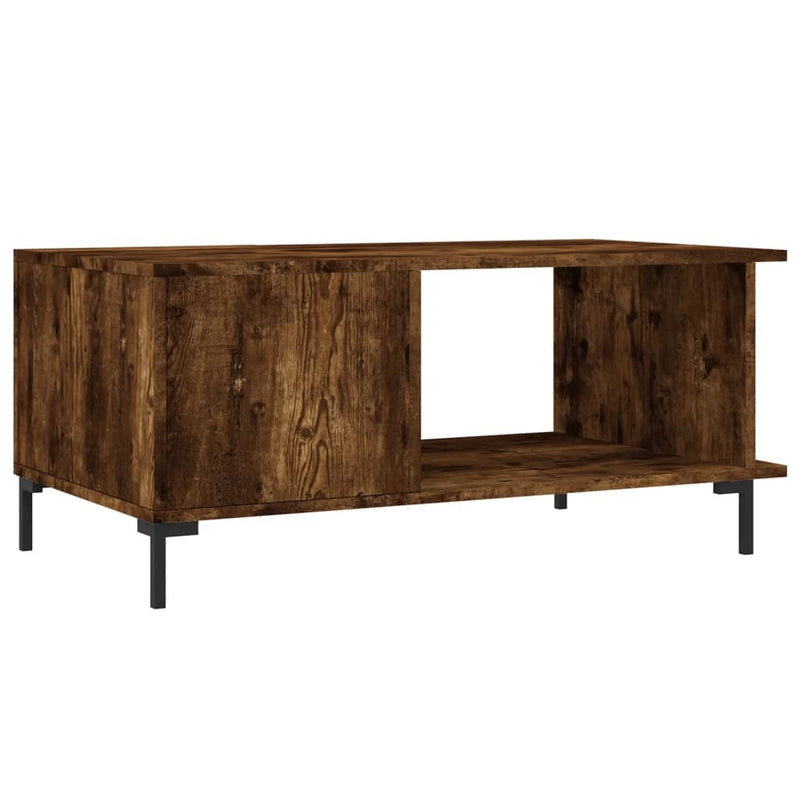 Coffee Table Smoked Oak 90x50x40 cm Engineered Wood