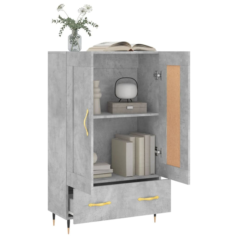 Highboard Concrete Grey 69.5x31x115 cm Engineered Wood