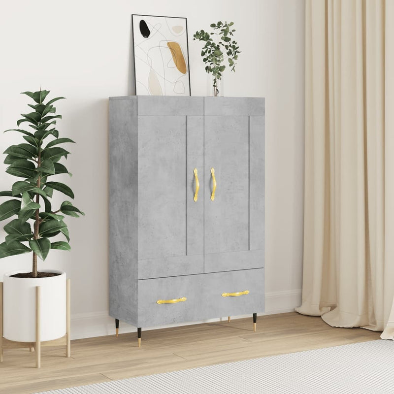 Highboard Concrete Grey 69.5x31x115 cm Engineered Wood