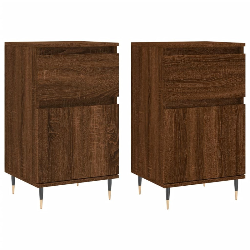 Sideboards 2 pcs Brown Oak 40x35x70 cm Engineered Wood