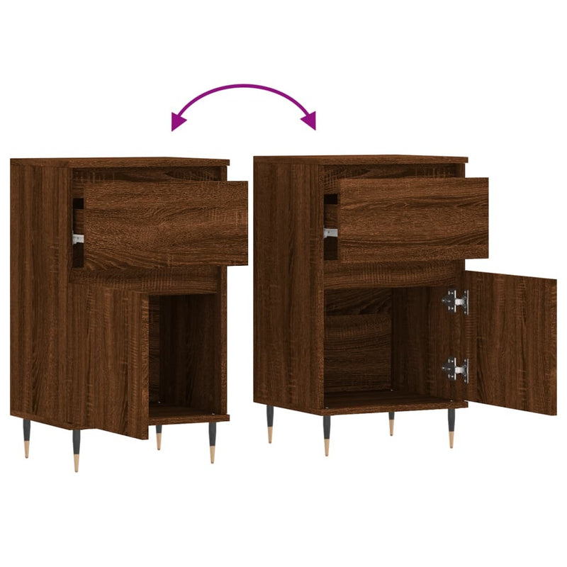 Sideboards 2 pcs Brown Oak 40x35x70 cm Engineered Wood