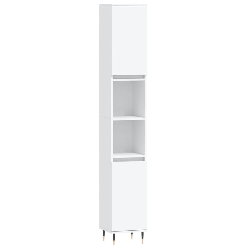 Bathroom Cabinet White 30x30x190 cm Engineered Wood