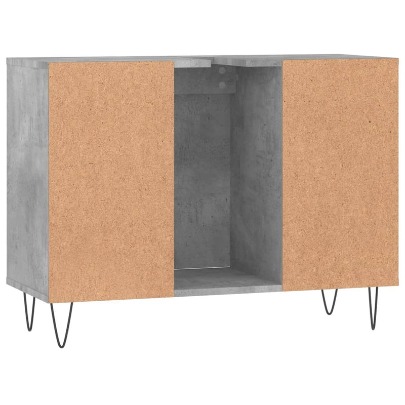 Bathroom Cabinet Concrete Grey 80x33x60 cm Engineered Wood