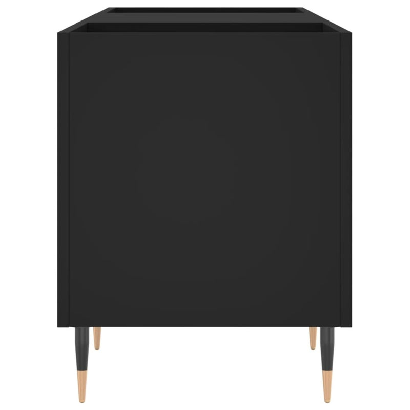 Record Cabinet Black 121x38x48 cm Engineered Wood