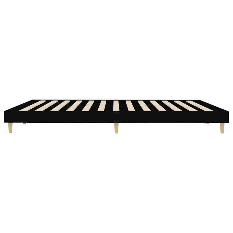 Bed Frame without Mattress Black 200x200 cm Engineered Wood