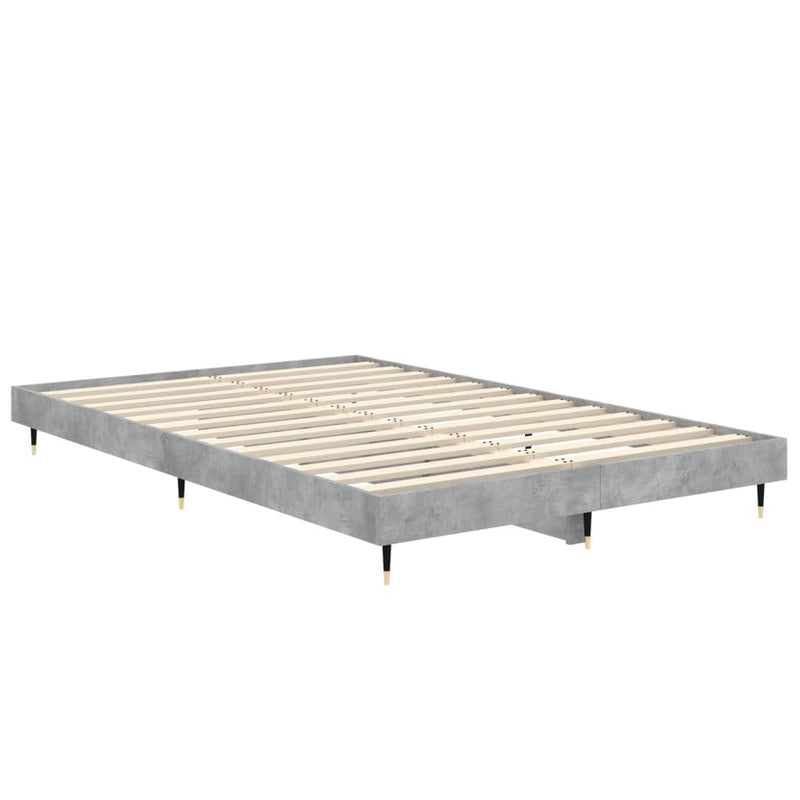 Bed Frame without Mattress Concrete Grey 120x190 cm Small Double