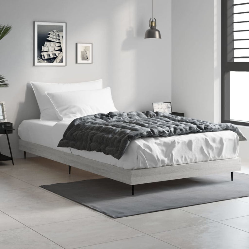 Bed Frame without Mattress Grey Sonoma 100x200 cm Engineered Wood