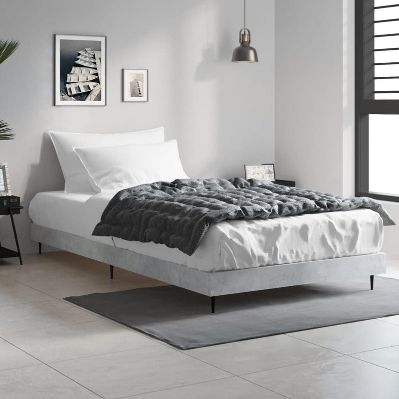 Bed Frame without Mattress Concrete Grey 90x200 cm