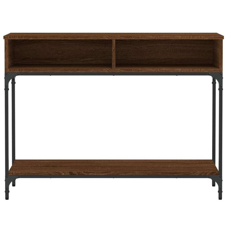 Console Table Brown Oak 100x30.5x75 cm Engineered Wood