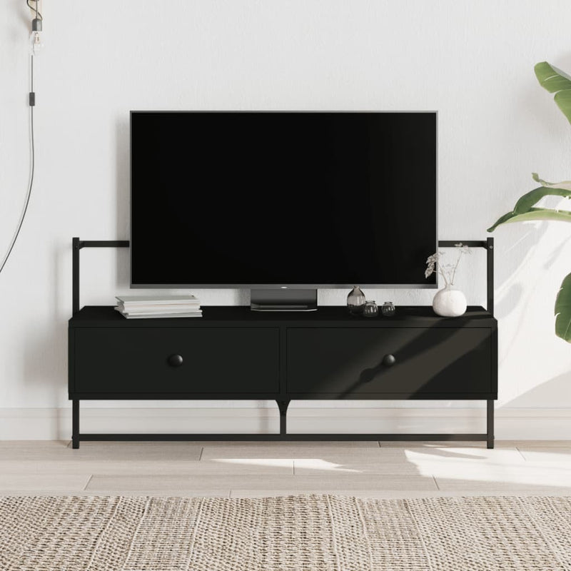 TV Cabinet Wall-mounted Black 100.5x30x51 cm Engineered Wood