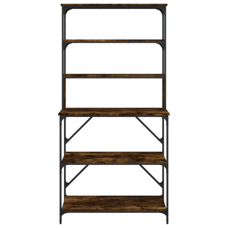 Baker's Rack 6-Tier Smoked Oak 90x40x180 cm Engineered Wood