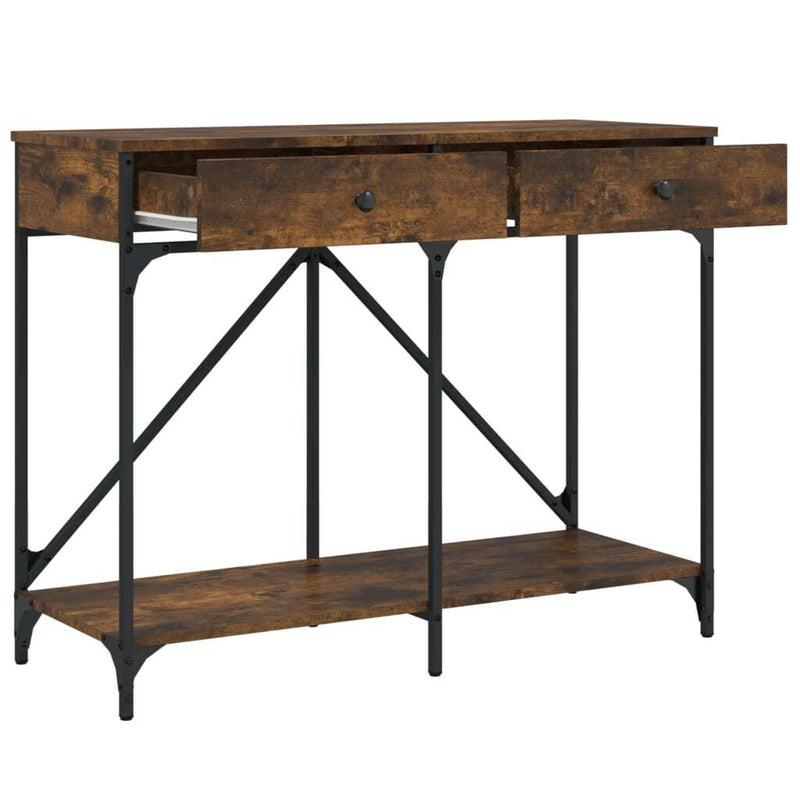 Console Table Smoked Oak 100x39x78.5 cm Engineered Wood