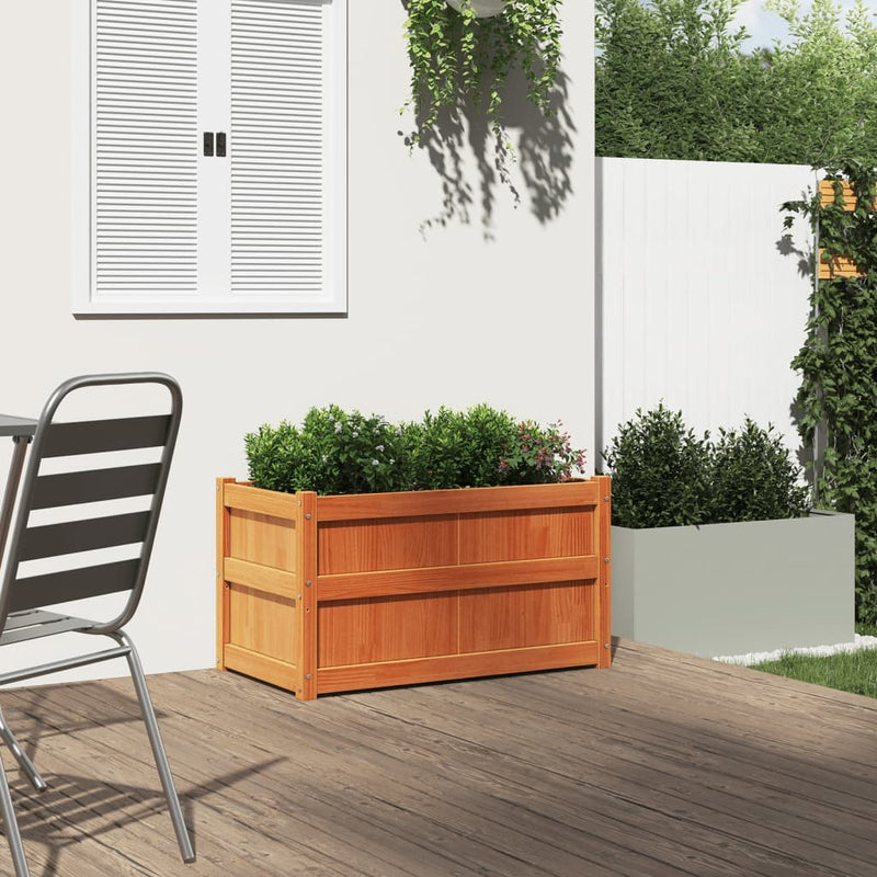 Garden Planter Wax Brown 90x50x50 cm Solid Wood Pine