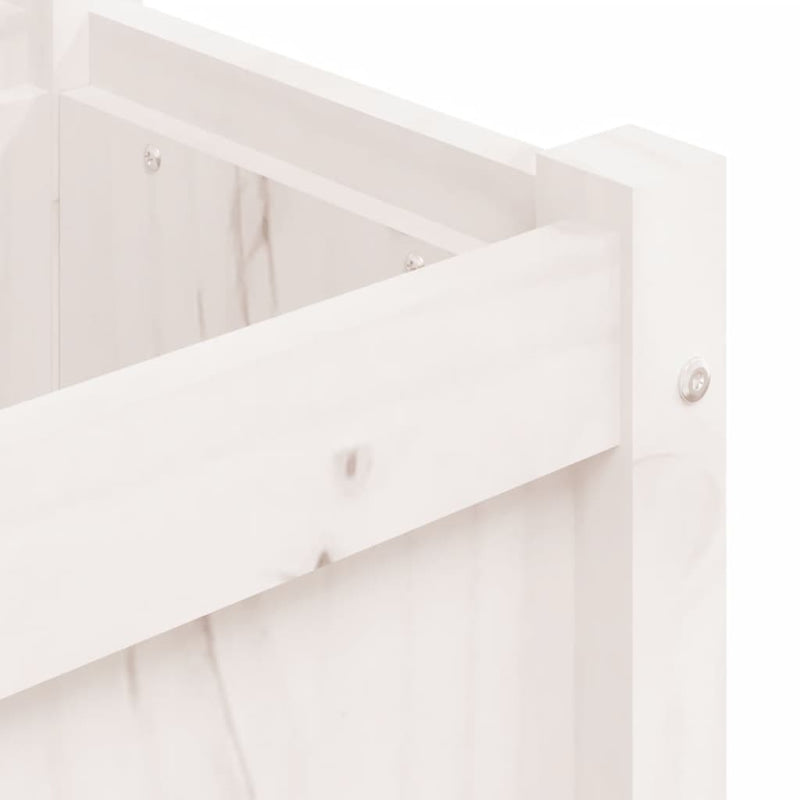 Garden Planter White 180x31x31 cm Solid Wood Pine