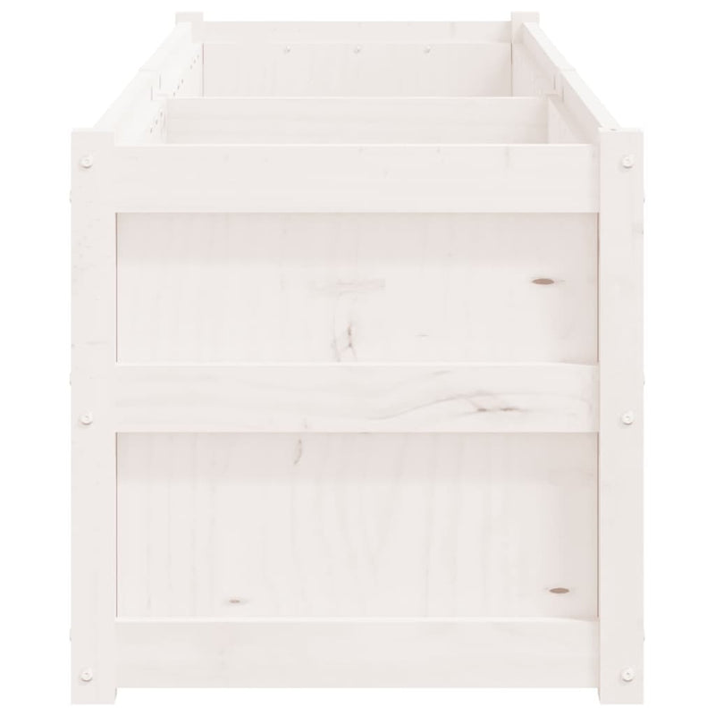 Garden Planter White 180x50x50 cm Solid Wood Pine