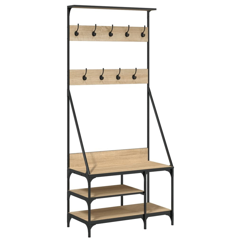 Clothes Rack with Shoe Storage Sonoma Oak 80x40x184 cm