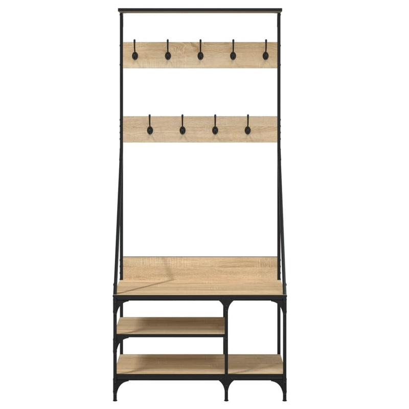 Clothes Rack with Shoe Storage Sonoma Oak 80x40x184 cm