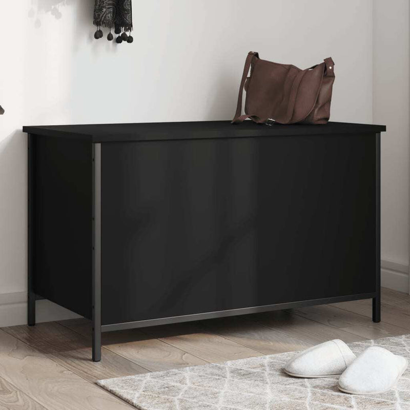 Storage Bench Black 80x42.5x50 cm Engineered Wood