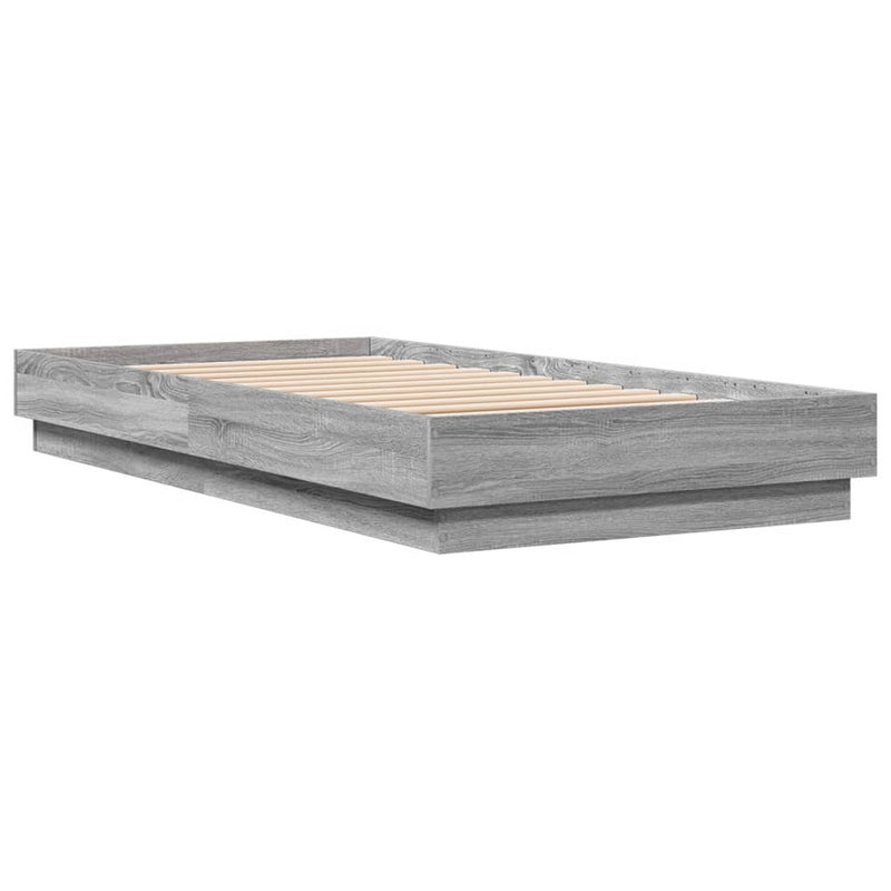 Bed Frame without Mattress Grey Sonoma 90x190 cm Single Engineered Wood