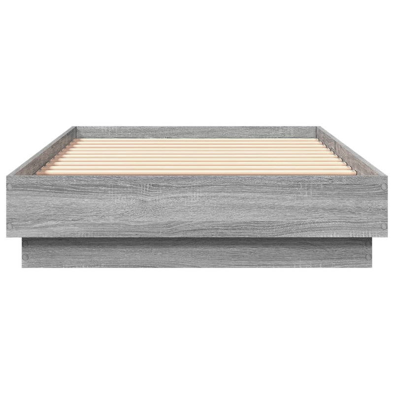 Bed Frame without Mattress Grey Sonoma 90x190 cm Single Engineered Wood