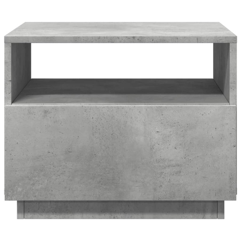 Coffee Table with LED Lights Concrete Grey 50x49x40 cm