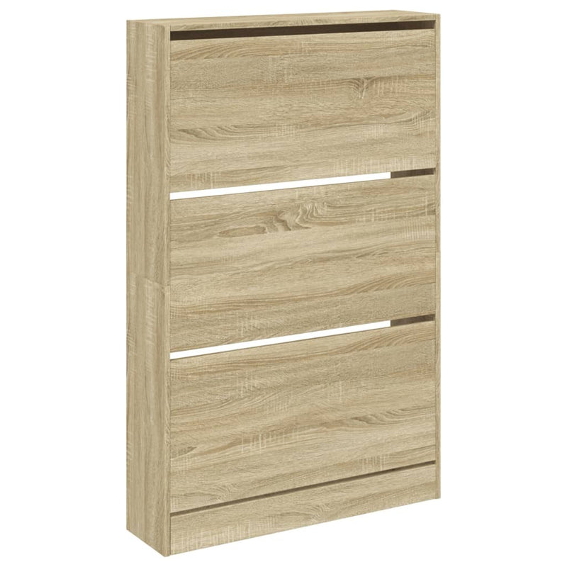 Shoe Cabinet Sonoma Oak 80x21x125.5 cm Engineered Wood