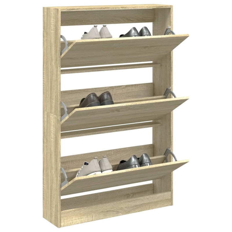 Shoe Cabinet Sonoma Oak 80x21x125.5 cm Engineered Wood