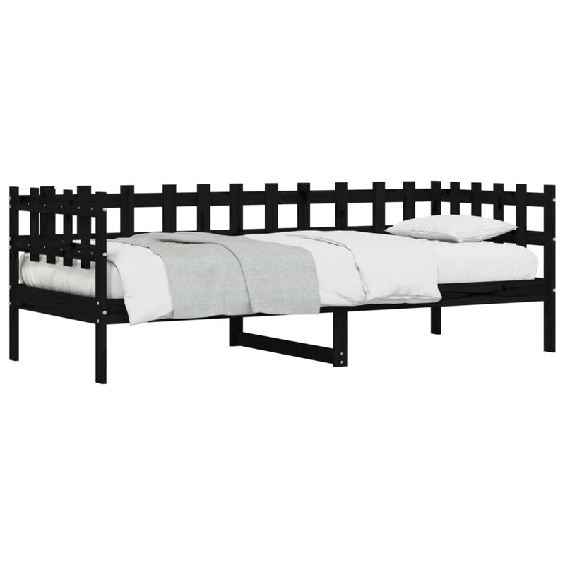 Day Bed without Mattress Black 80x200 cm Solid Wood Pine