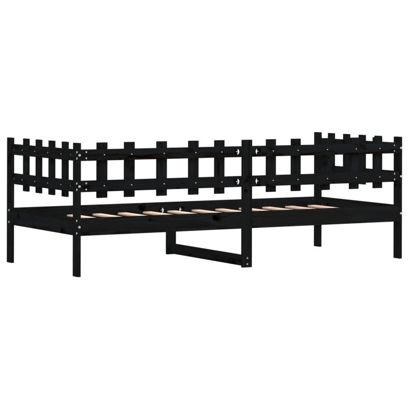 Day Bed without Mattress Black 80x200 cm Solid Wood Pine