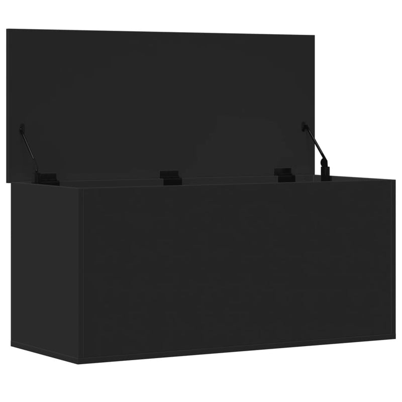 Storage Box Black 100x42x46 cm Engineered Wood