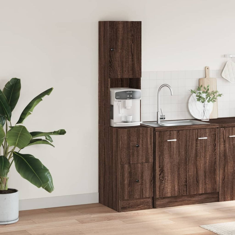 Kitchen Cabinet Brown Oak 35x50x180 cm Engineered Wood