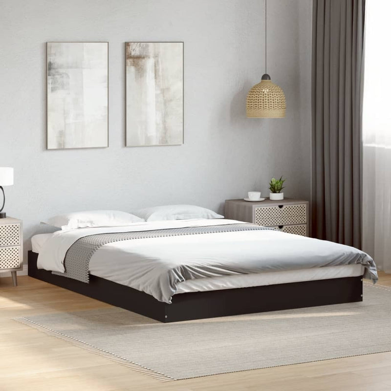 Bed Frame without Mattress Black 120x200 cm Engineered Wood