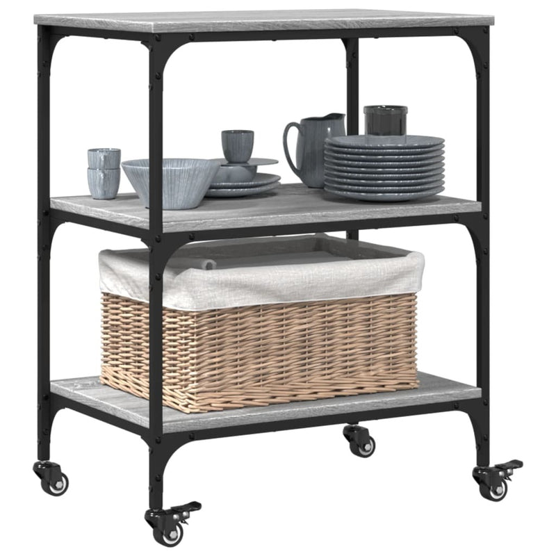 Kitchen Trolley Grey Sonoma 60x41x76 cm Engineered Wood