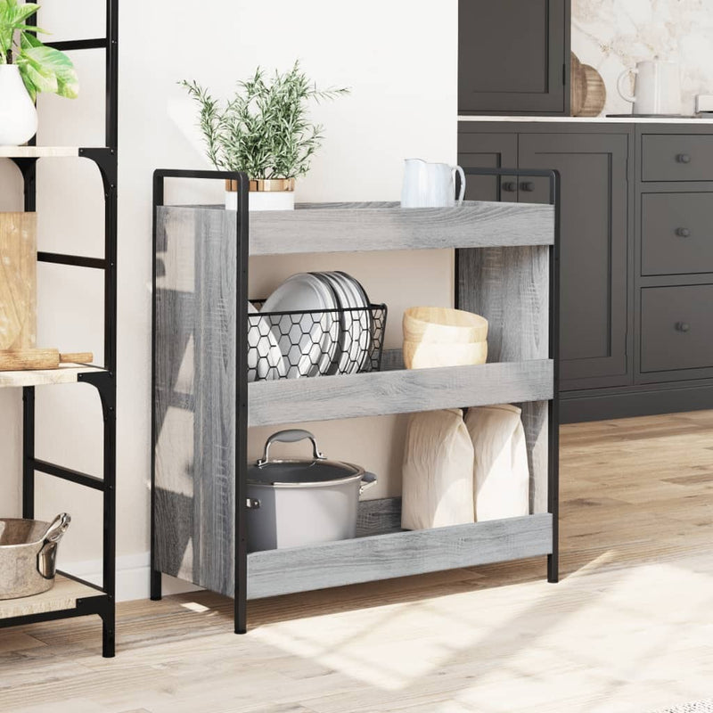 Kitchen Trolley Grey Sonoma 70x30x82 cm Engineered Wood