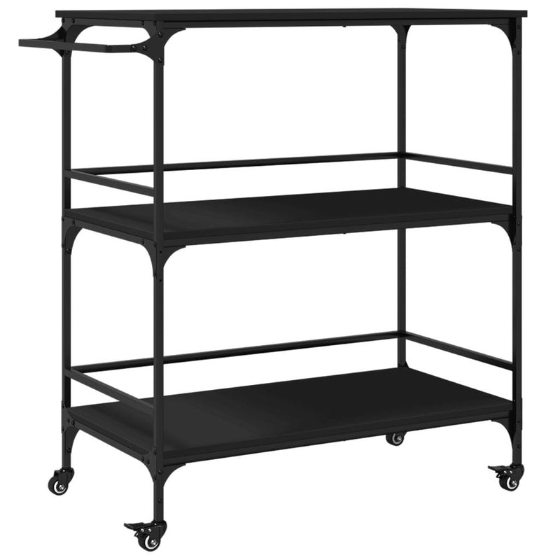 Kitchen Trolley Black 100.5x50x105 cm Engineered Wood