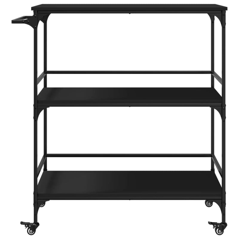 Kitchen Trolley Black 100.5x50x105 cm Engineered Wood