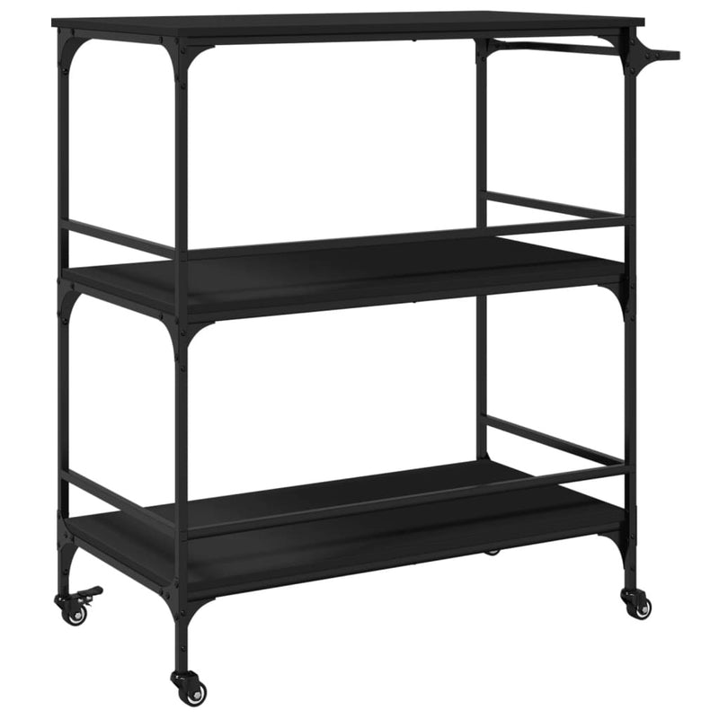 Kitchen Trolley Black 100.5x50x105 cm Engineered Wood