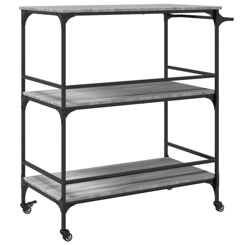 Kitchen Trolley Grey Sonoma 100.5x50x105 cm Engineered Wood