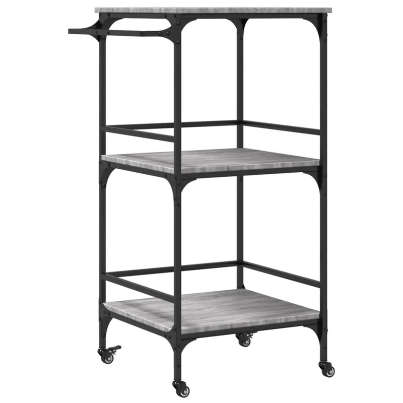 Kitchen Trolley Grey Sonoma 60.5x50x105 cm Engineered Wood